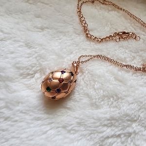 Fragrant Jewels Faberge Egg Pendant Necklace